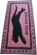 Drap de plage 87x177 cm "Black Panther" noire et rose jacquard 100% coton