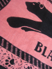 Strandlaken 87x177 cm "Black Panther" zwart en roze jacquard 100% katoen