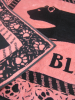 Strandtuch 87x177cm "Black Panther" schwarz und rosa jacquard 100% Baumwolle