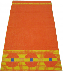 Drap de plage ou drap de bain 100X170cm 100% coton rond orange