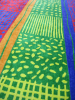 Drap de plage 100x185cm  lignes, vagues, ronds, quadrillages 100% coton jacquar