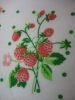 Strawberries tablecloth 65% polyester and 35% cotton, white terylen