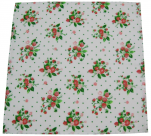 Aardbeien Servet 42x42cm tergal 65% polyester en 35% katoen met stippen