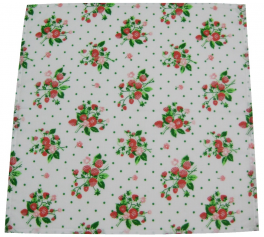 Strawberries Napkin 42x42cm 65% polyester and 35% cotton, white terylen, dots