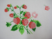 Erdbeeren Serviette 42x42cm 65% Polyester 35% Baumwolle weiß terylene