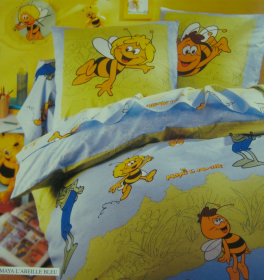 Duvet cover 140X200 cm + 1 pillowcase 65x65 cm Maya the Bee blue 100% cotton