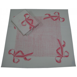 Towels for dishes 65x65 cm printed pink knot 56% linen 44% cotton
