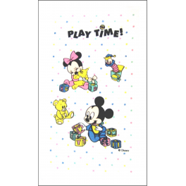 Serviette bain éponge 70X130 play time Mickey - Minnie baby Disney 100% coton