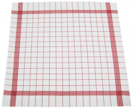 Towels for dishes +/-68x68cm 100% cotton red grid highly absorbent
