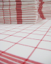 Essuie vaisselle+/-68x68cm 100% coton quadrillage rouge très absorbant