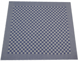 Essuie vaisselle+/- 70x65 cm 100% coton damier bleu et blanc