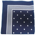 Blauen Schal mit weißen Punkten 100% baumwolle 55x55 cm