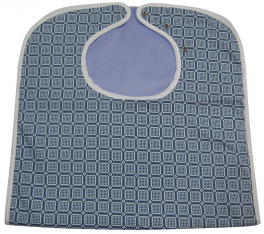 Bavoir adulte imperméable 45x90 cm carreaux bleus 50/50 polycoton, polyester pvc