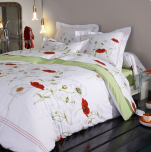 Bettlaken + 2 Kissenbezüge Blumen 100% gekämmte Baumwolle Perkal Bügelleicht
