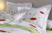 Flat sheet + 2 pillowcases flowers 100% combed cotton percale easy ironing