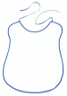 Bavoir uni blanc avec bord/biais bleu roi 100% coton 41x57 cm