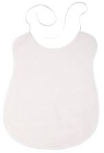 White bib with white outline, 100% cotton, width 41 cm x height 57 cm