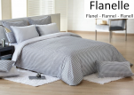 Housse couette réversible + taie 65x65 cm Vichy Gris 100% coton flanelle