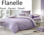 Housse couette réversible + taie 65x65 cm Myst lila 100% coton flanelle