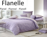 Reversible Bettbezug + Kissenbezug 65x65 cm Myst lila 100% Baumwolle Flanell