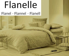 Reversible Bettbezug + Kissenbezug 65x65 cm Myst khaki 100% Baumwolle Flanell
