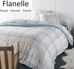 Bettbezug + Kissenbezug 65x65 cm 100% Baumwolle Flanell Natur scot
