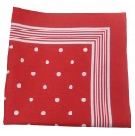 Red scarf with white dots 100% cotton 55x55 cm