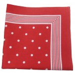 Rode sjaal met witte stippen 100% katoen 55x55 cm