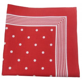 Foulard rouge à pois blanc 100% coton 55x55 cm