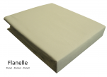 Drap housse beige 100% coton flanelle 165 gr/m² élastiqué largeur