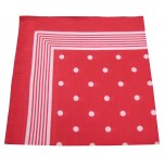Roter Schal mit weißen Punkten 100% baumwolle 60x60 cm