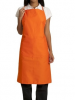 Tablier bavette uni couleurs, liens coulissants, poche centrale, 65/35 polycoton, orange