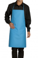 Bib apron colors, liens coulissants, central pocket, 65/35 polycotton