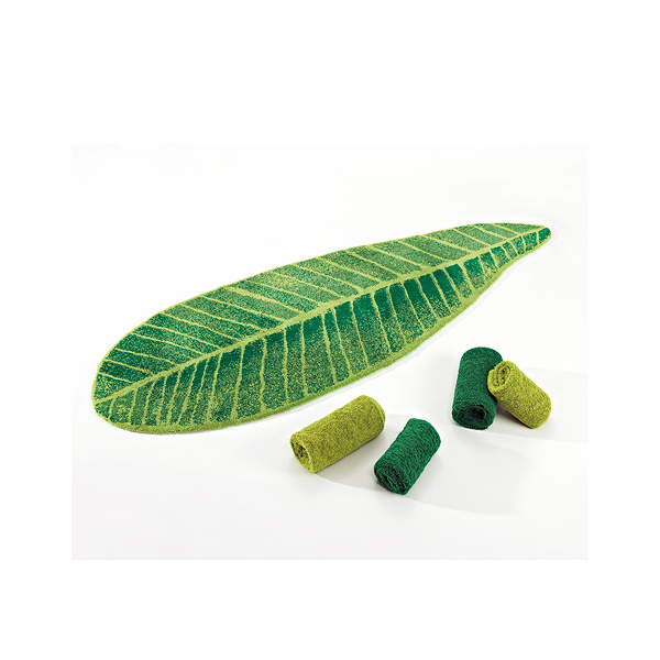 Bath Mat Leaf 65x185 cm 100 terry cotton, soft, a