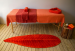 Tapis de bain Feuille rouge orange 65x185 cm 100% coton peigné 1900 gr/m²