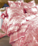 Boutis réversible Toile de Jouy Rouge 100% coton percale, repassage facile