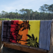 Drap de plage 100x180 cm éponge velours 100% coton Palmiers