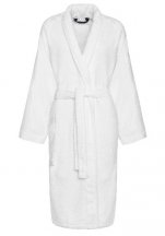 Shawl collar bathrobe 100% cotton, 430 g/m², White