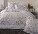 Duvet cover and pillowcase 65x65 cm white 100% cotton percale printed feathers