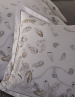 Bettbezug und Kissenbezug 65x65 cm weiß 100% Baumwolle Perkal gedruckt Federn
