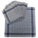 Mouchoirs de travail 40x40 cm fond blanc quadrillé bleu 100% coton par 12 pièces