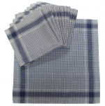 Work handkerchiefs 40x40 cm blue and white 100% cotton 12 pieces