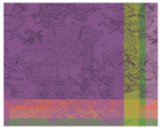 Tafelset 40x50 cm 100% katoen purple, vazen en paarse bloemen, groen en koraal