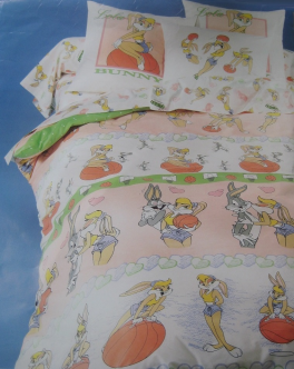 Housse couette 140x200 + 1 taie 63x63 cm Space Jam Bunny 100% coton