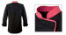 Zwarte jas met roze fuchsia beleg polykatoen 65/35 model vrouwen lange mouwen