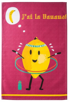Towels for dishes Lemon and banana 100% printed cotton 50x75 cm
