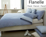 Bettbezug + Kissenbezug 65x65 cm vichy blau 100% Baumwoll-Flanell