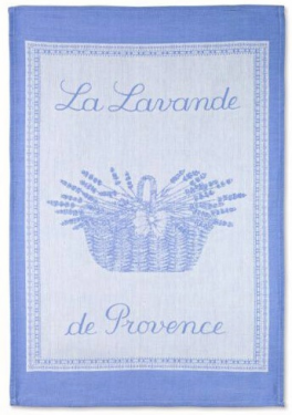 Essuie vaisselle la Lavande de provence bleu 100% coton jacquard 50x75 cm