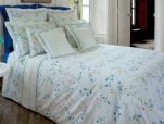 Duvet cover +  pillowcase watercolor bouquets 100% cotton percale easy care