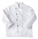 Veste de cuisine blanche pour enfant col officier pressions couleurs polycoton